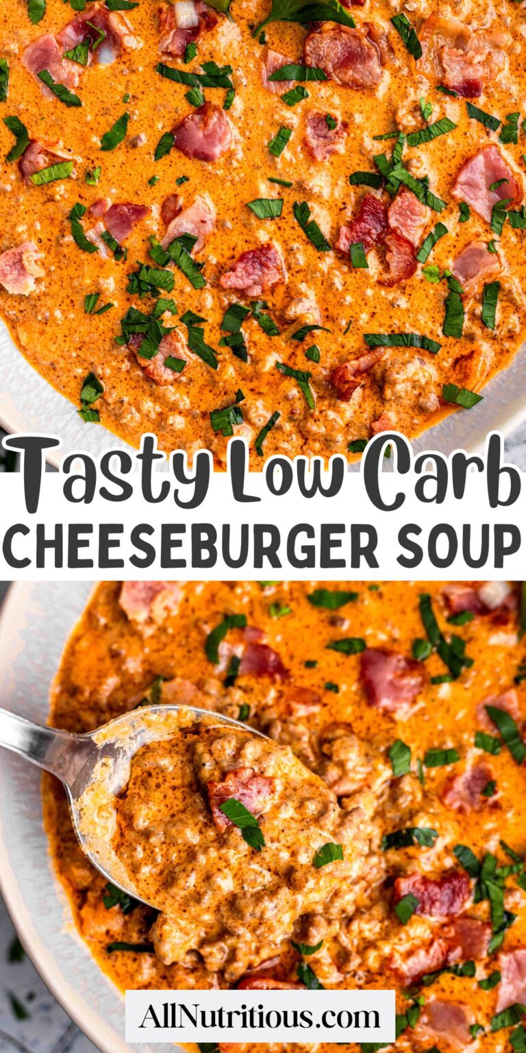 Sopa de hamburguesa con queso baja en carbohidratos – Todo nutritivo