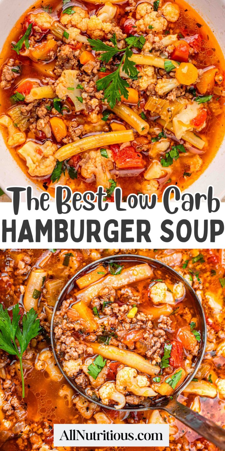 Sopa de hamburguesa baja en carbohidratos: totalmente nutritiva