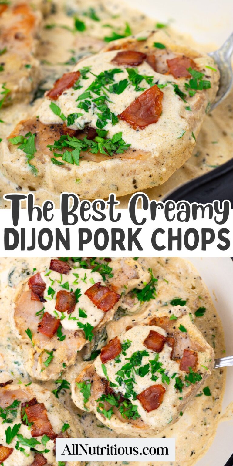 Chuletas de cerdo cremosas de Dijon: todas nutritivas