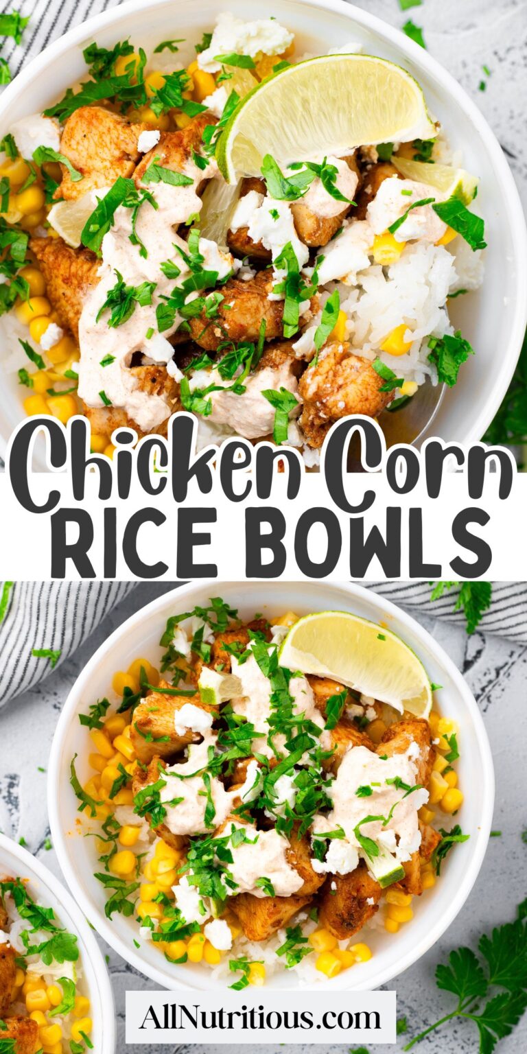Tazones de arroz de maíz de pollo: todo nutritivo