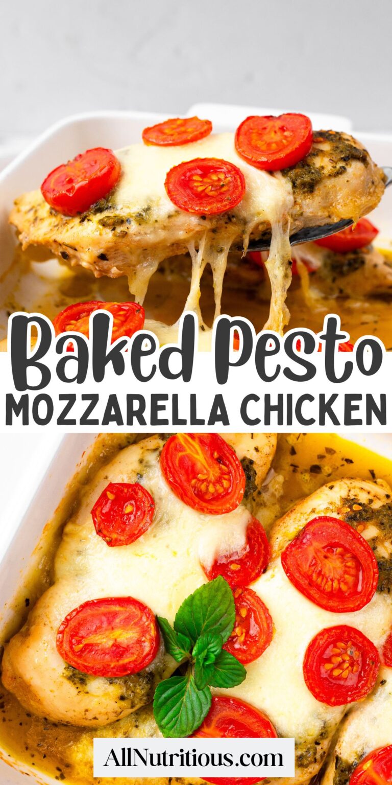 Pollo de mozzarella de pesto horneado – todo nutritivo