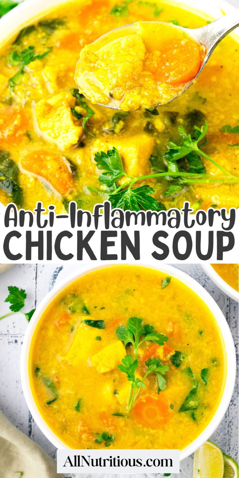 Sopa de pollo de cúrcuma antiinflamatoria: todo nutritivo