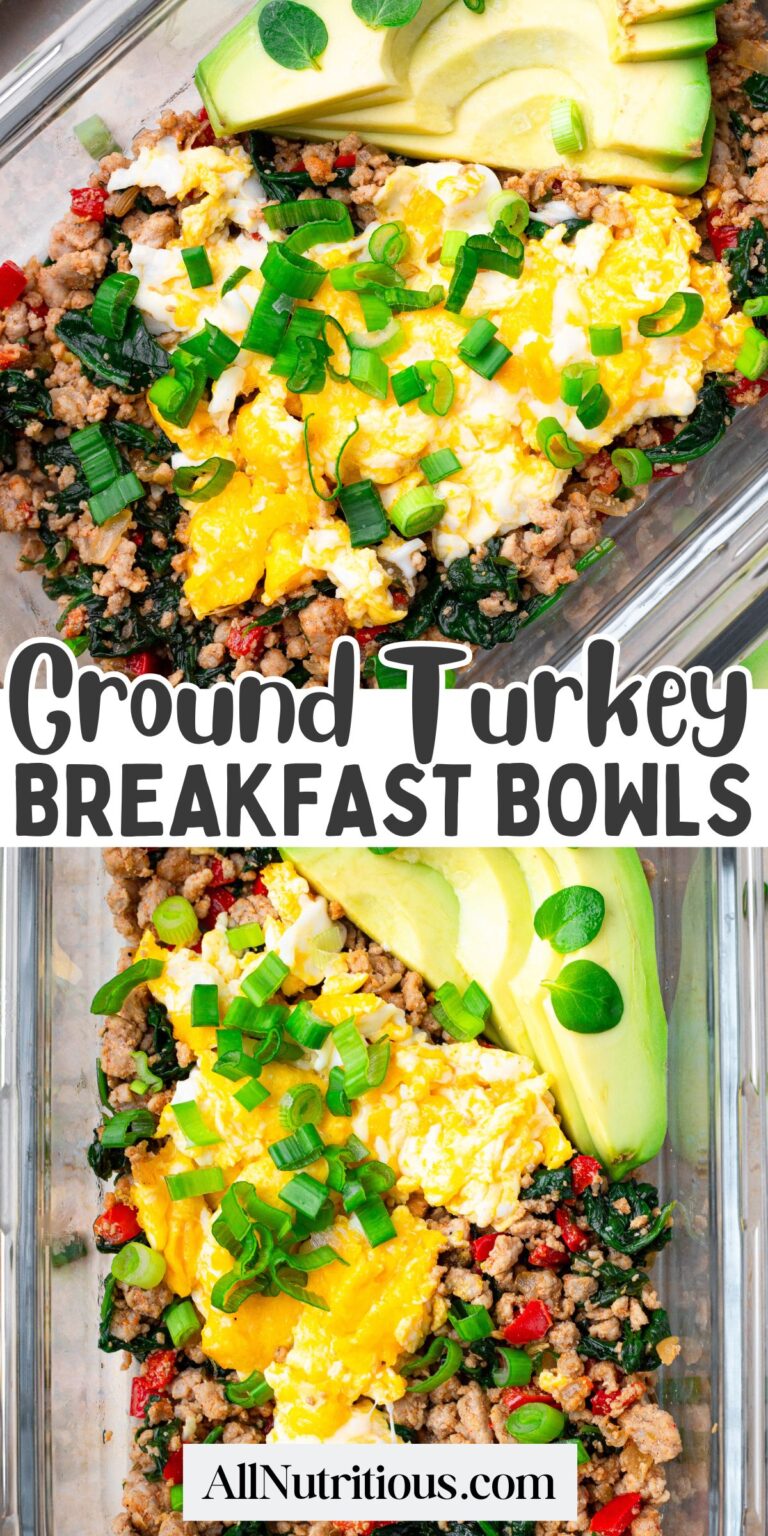 Tazones de desayuno de pavo molido de alta proteína