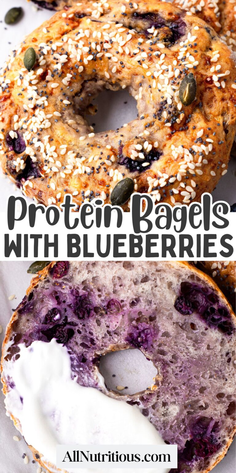 Bagels de alta proteína con arándanos